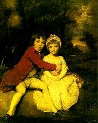 Sir Joshua Reynolds master parker and his sister, theresa china oil painting artist